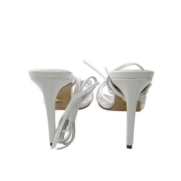 RAYE WOMEN'S SWAY LEATHE ANKLE WRAP HEELS IN WHITE SZ 7 - Picture 5 of 9
